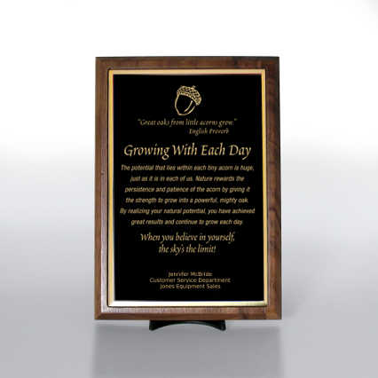 Character Award Plaque - Half-Size - Black w/ Gold